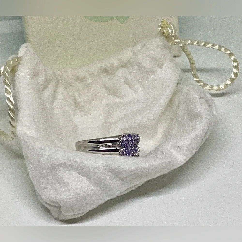 NWT! NIB! 2 ct Real Tanzanite 925 ByPass Ring Sterling Silver Sparkly